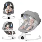 Foinwer Electric Baby Swing – Bluetooth, Music, Gray