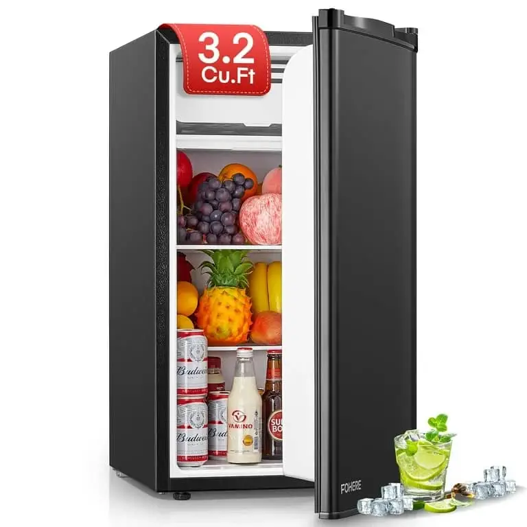 3.2Cu.Ft Mini Fridge with Freezer – Single Door, Compact Design