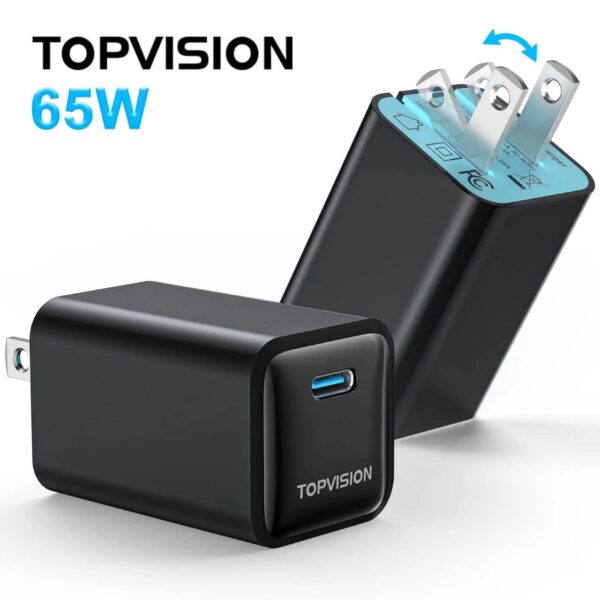 TOPVISION 65W USB-C Charger – Fast Charging, 1 Pack