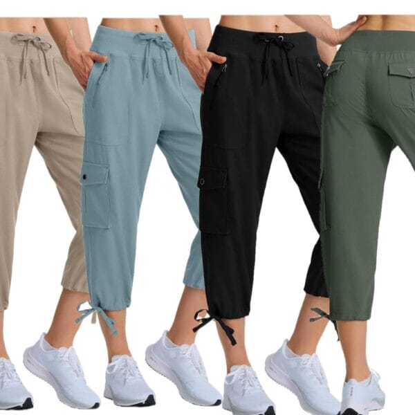 Women's Quick-Dry Hiking Capris – Lightweight Cargo Pants, 8 Pockets