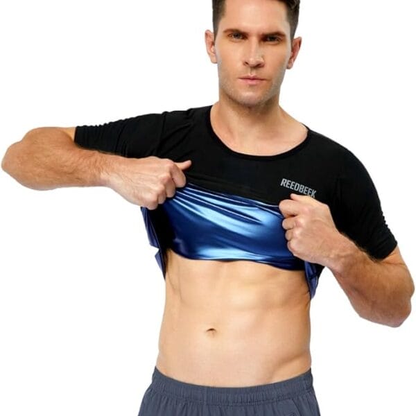 Sauna Sweat Suit Vest – Short Sleeve Weighted Shapewear Top
