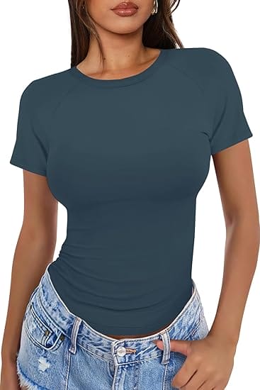 WIHOLL Women’s Workout Top – Short Sleeve Athletic Tee