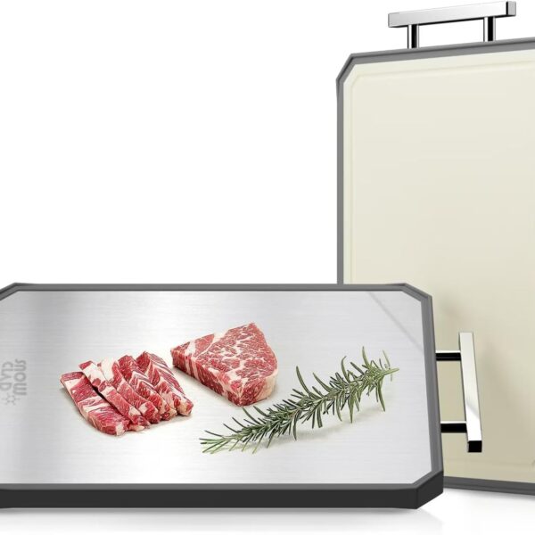 SNOWCLAD Stainless Steel Cutting Board – Double-Sided, Large & Non-Toxic