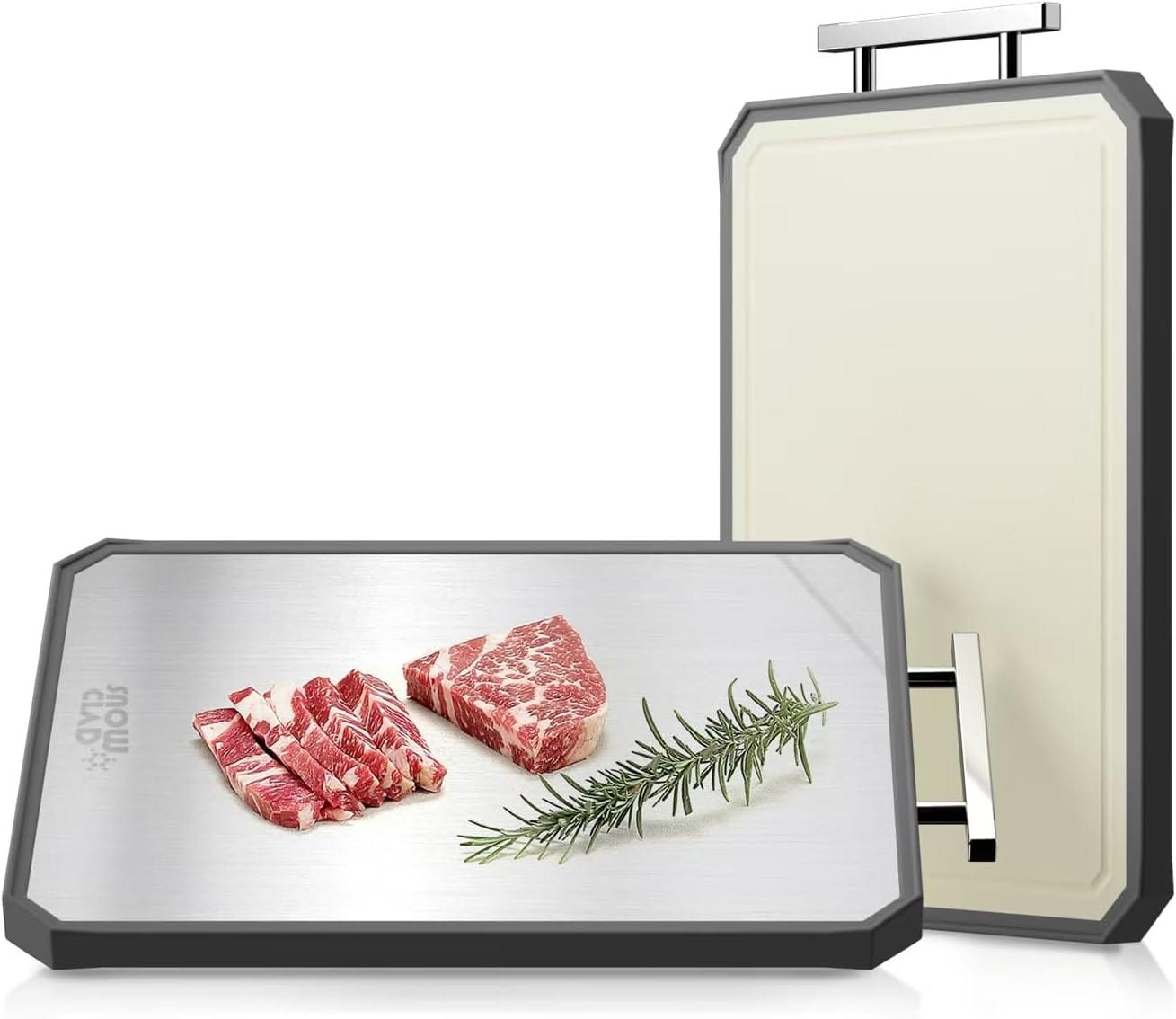 SNOWCLAD Stainless Steel Cutting Board – Double-Sided, Large & Non-Toxic