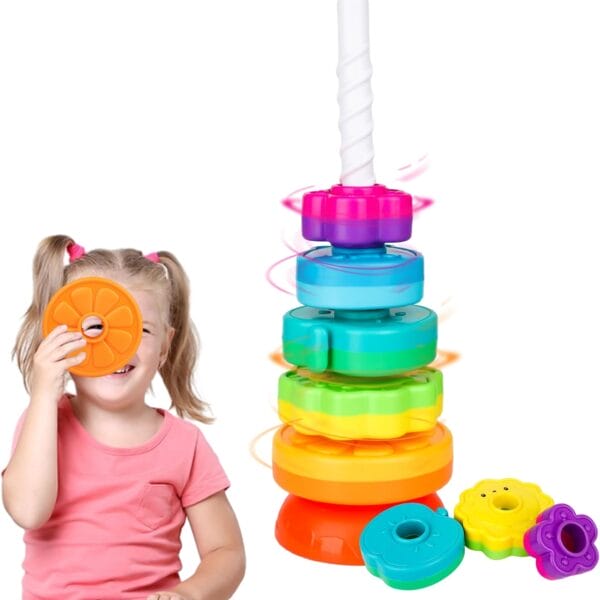 Educational Baby Spinning Stacking Toy – Montessori Learning Fun