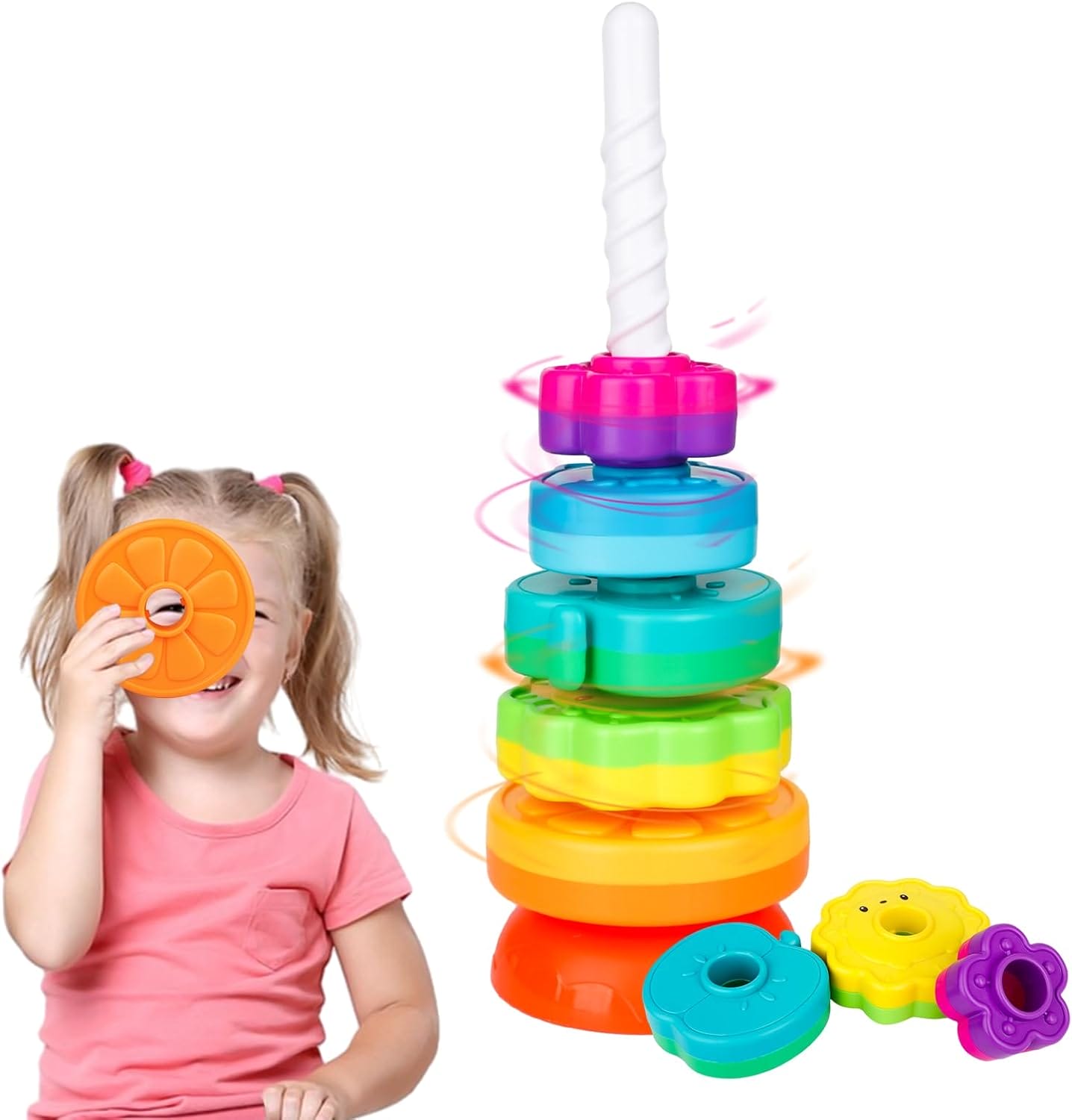 Educational Baby Spinning Stacking Toy – Montessori Learning Fun