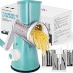 X Home Rotary Cheese Grater – 3 Blades, Easy Use & Clean