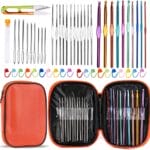 54 Pcs Crochet Hooks Kit – Ergonomic Needles & Storage Case