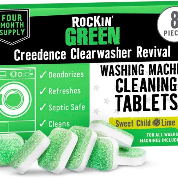 Rockin' Green Washing Machine Cleaner – 8 Tablets, 4-Month Supply