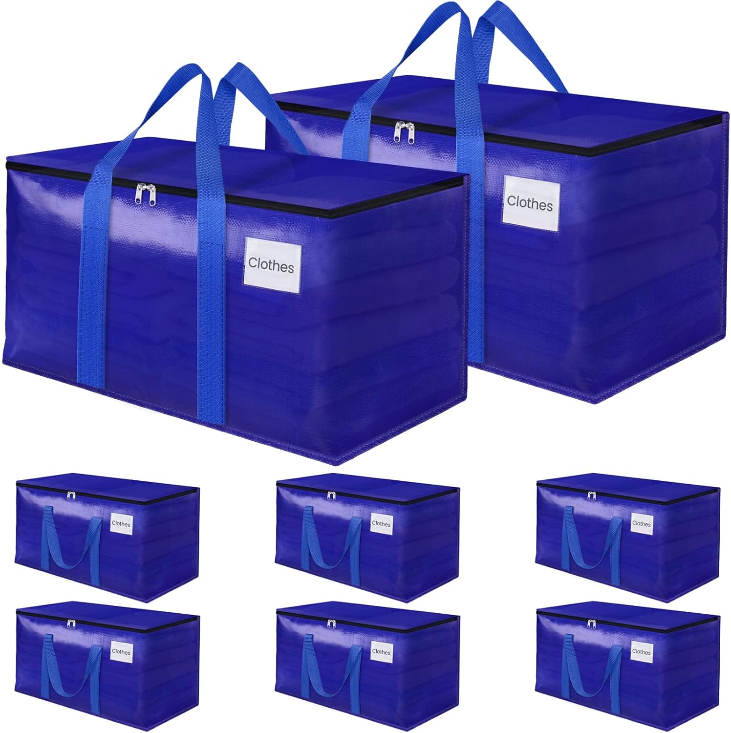 8-Pack Heavy-Duty Moving Bags – 93L Storage Totes with Zippers & Handles