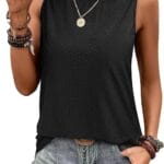 SAMPEEL Women’s Tank Top – Casual Eyelet Sleeveless Shirt