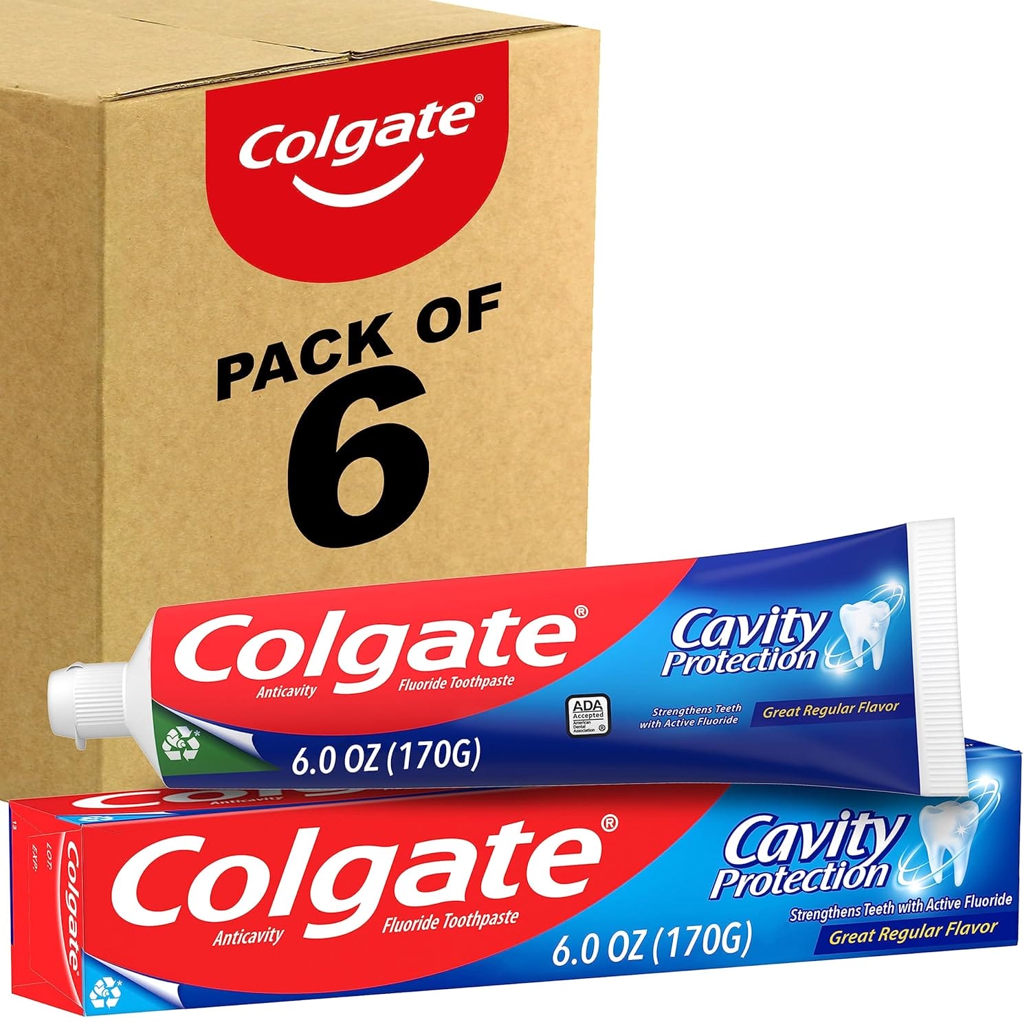 Colgate Cavity Protection Toothpaste – Fluoride, 6 Oz, 6-Pack