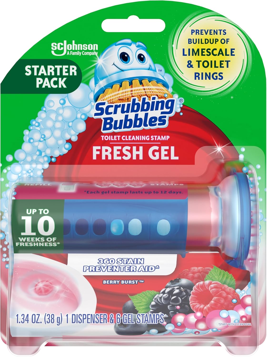 Scrubbing Bubbles Fresh Gel Stamps – Toilet Cleaner, 6 Ct