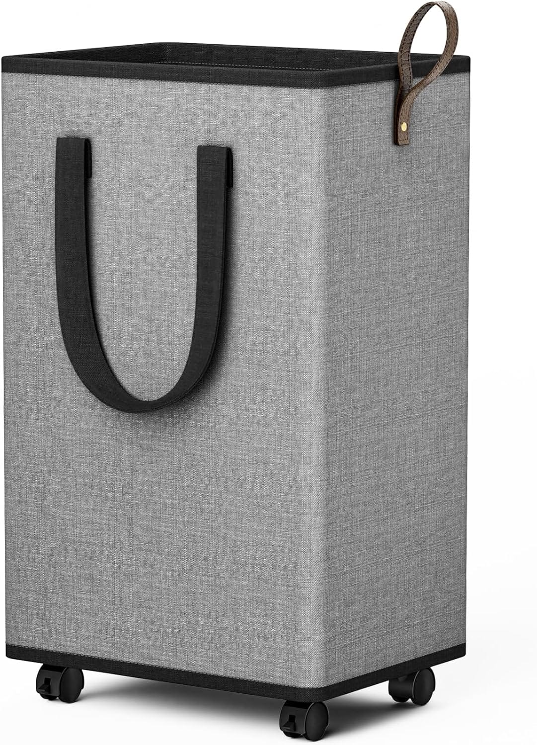 Collapsible Laundry Basket with Wheels – 80L Rolling Hamper with Handles