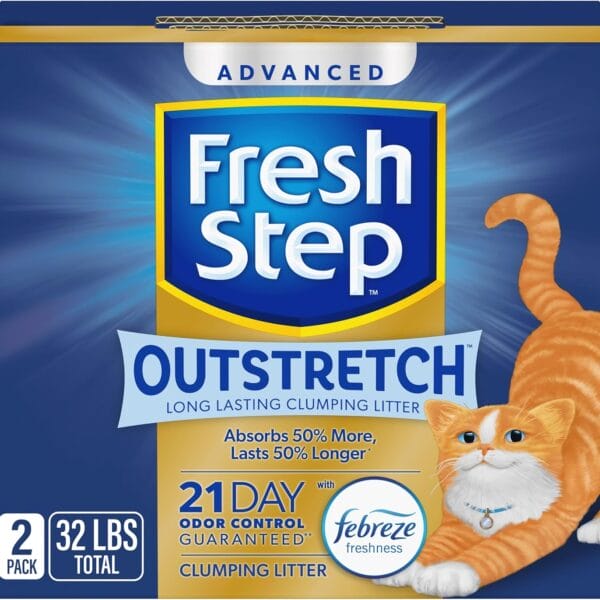 Fresh Step Outstretch Clumping Litter – Long-Lasting, 32 lbs