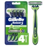 Gillette Sensor3 Sensitive Razors – Men’s Disposable, 4 Ct