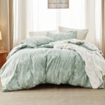 Bedsure Full Comforter Set – Sage Green, Floral Reversible Bedding